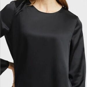 Vince Classic Black silk front Blouse